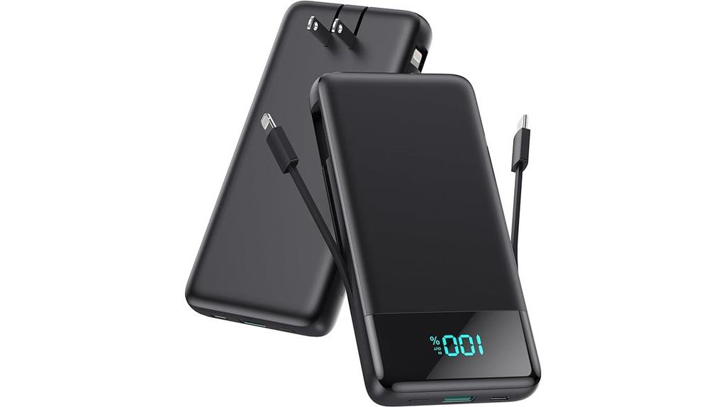 portable charger with cables