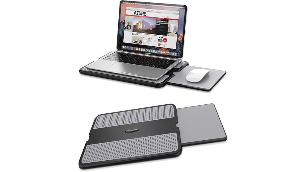 portable lap desk with mouse pad