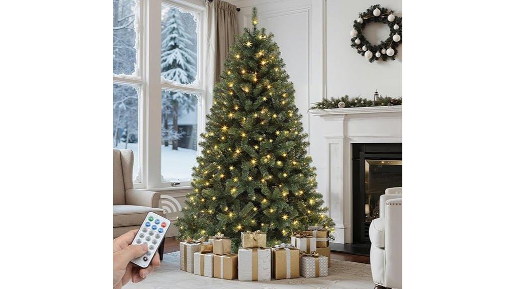 prelit green christmas tree