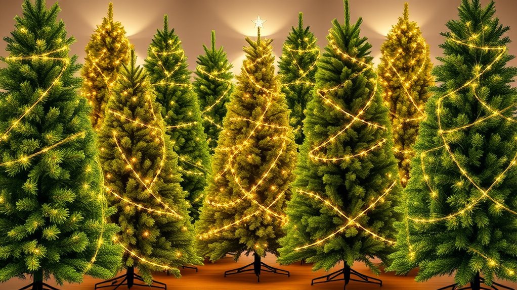 realistic pre lit christmas trees
