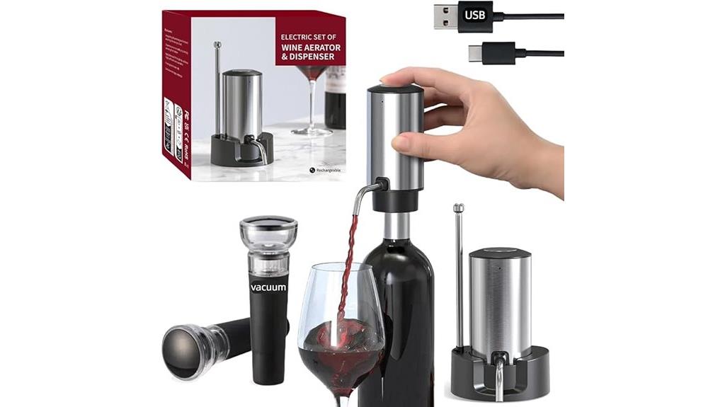rechargeable wine aerator set