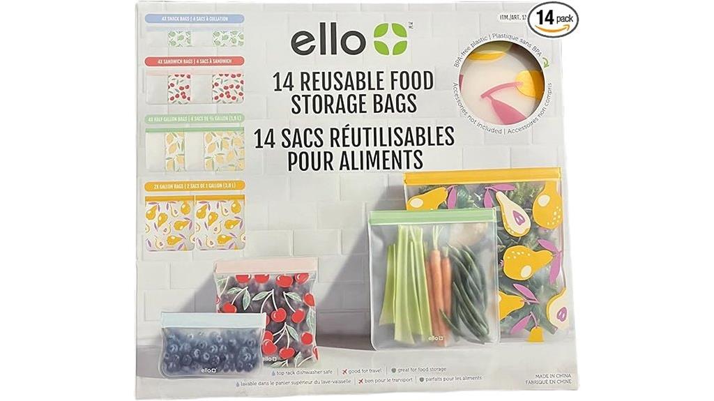reusable bags assorted sizes