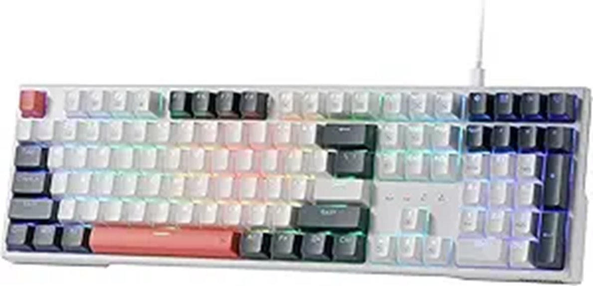 rgb hotkeys soundproof keyboard