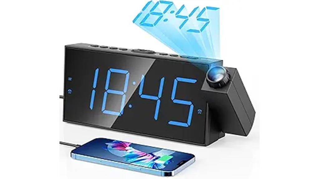 rotatable projector alarm clock