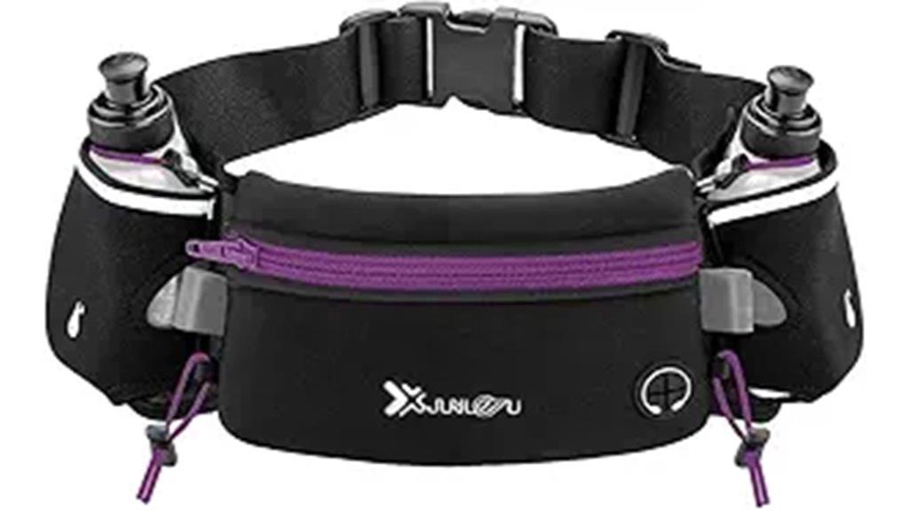running belt with water bottles