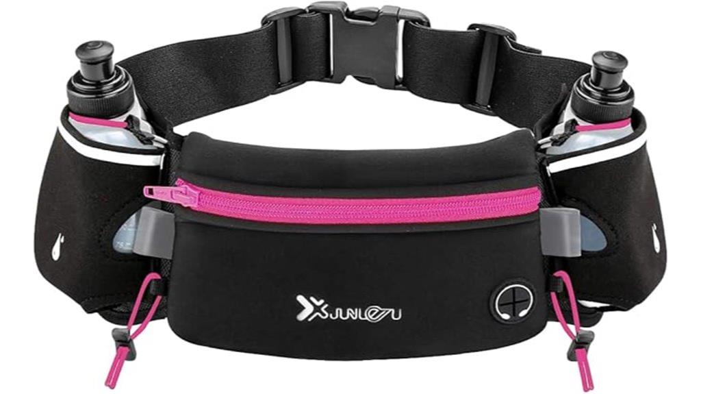running belt with water bottles
