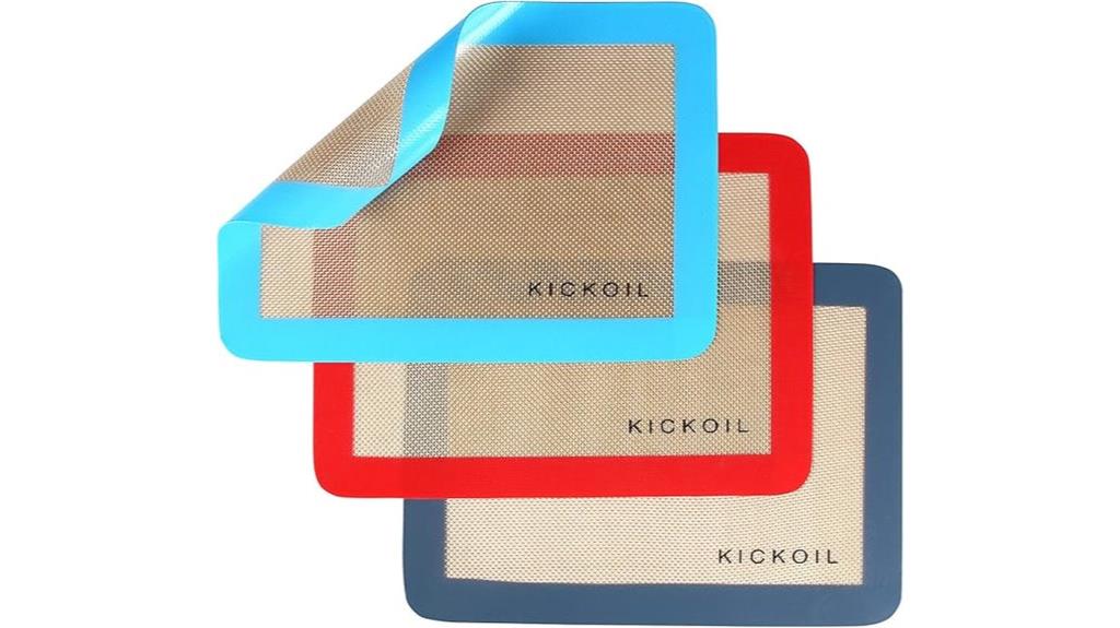 set of three silicone mats