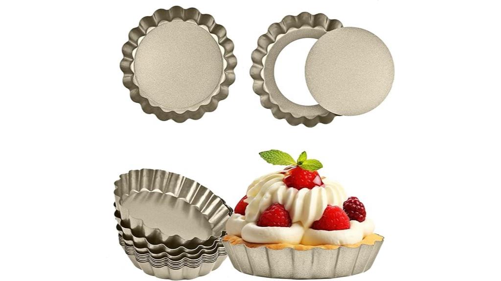 set of twelve 4 inch non stick tart pans