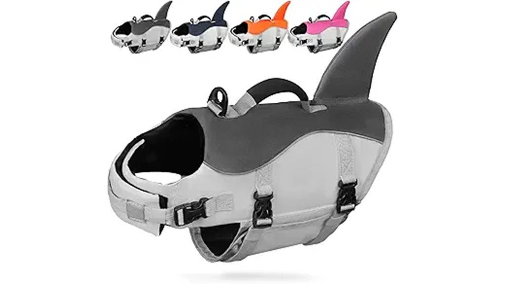 shark themed dog life jacket