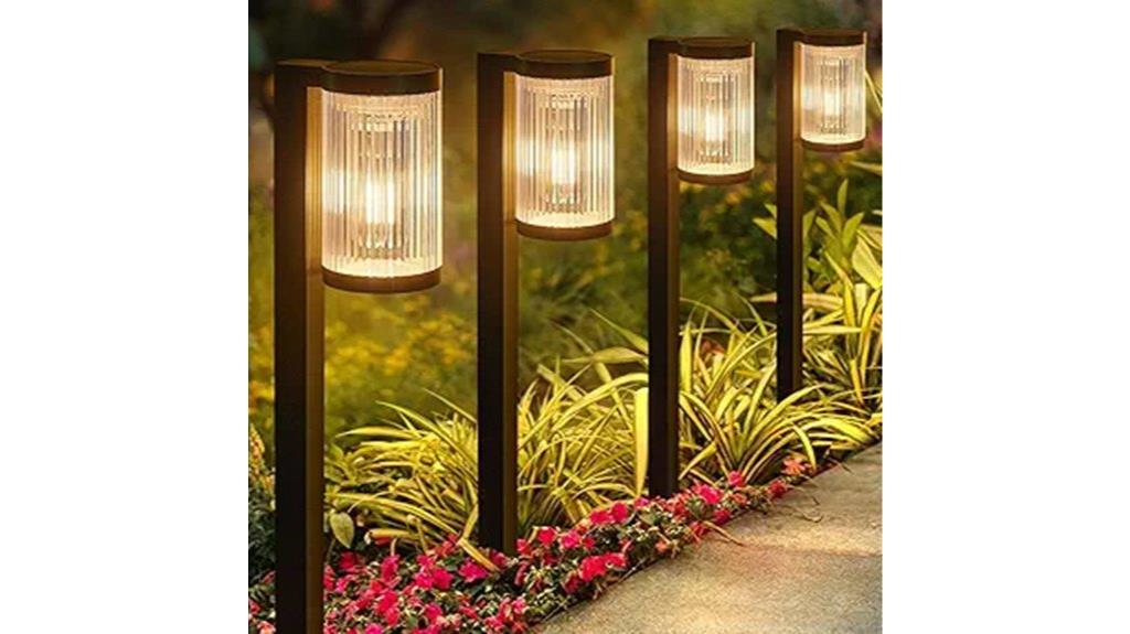 six outdoor solar lights