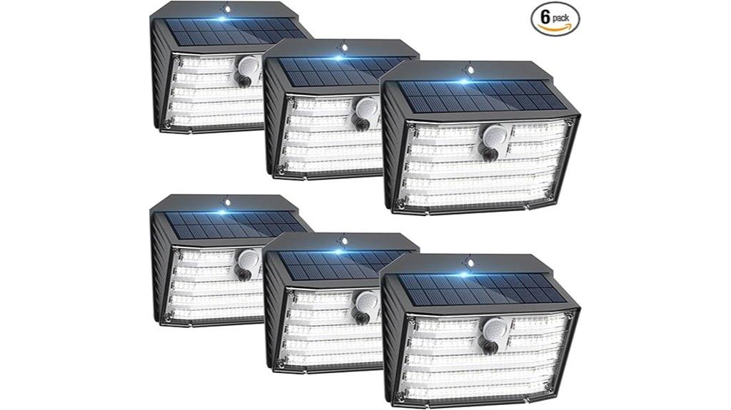 six outdoor solar lights