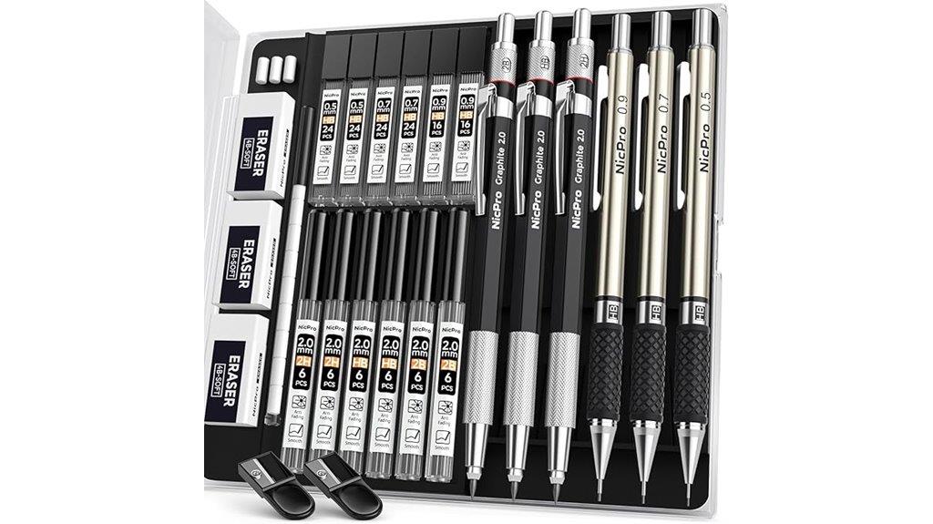 six piece mechanical pencil set