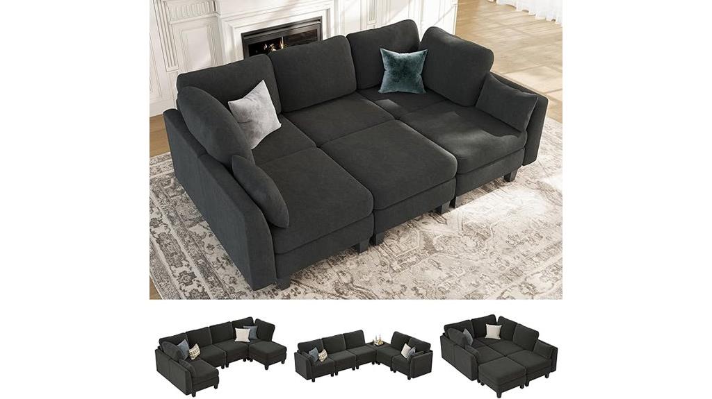six seater modular sofa