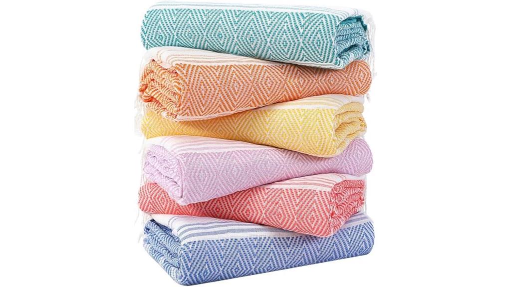 six turkish beach towels