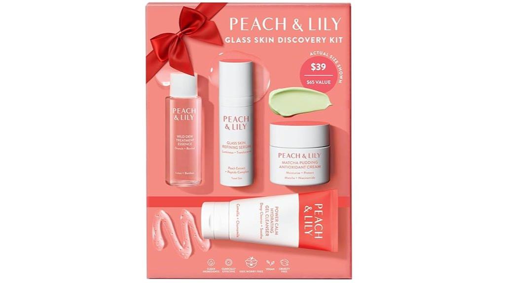 skincare set with four products