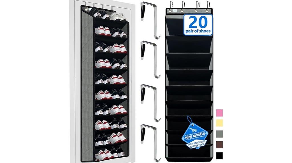 spacious bamboo shoe storage
