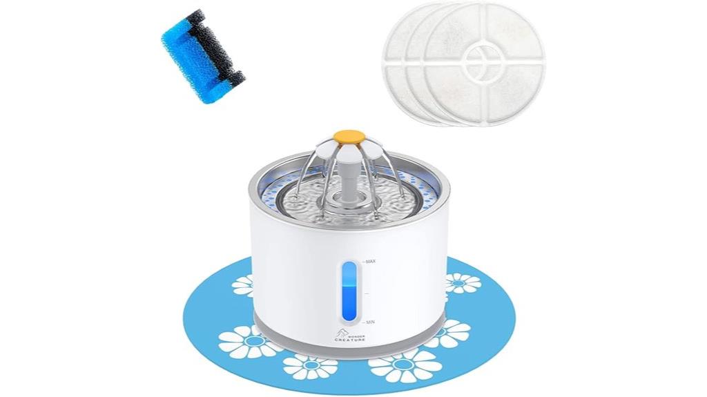 stainless cat fountain with filters