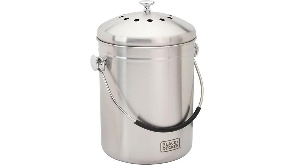 stainless steel countertop compost bin