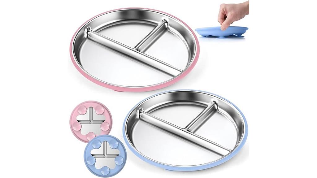 stainless steel kids plates