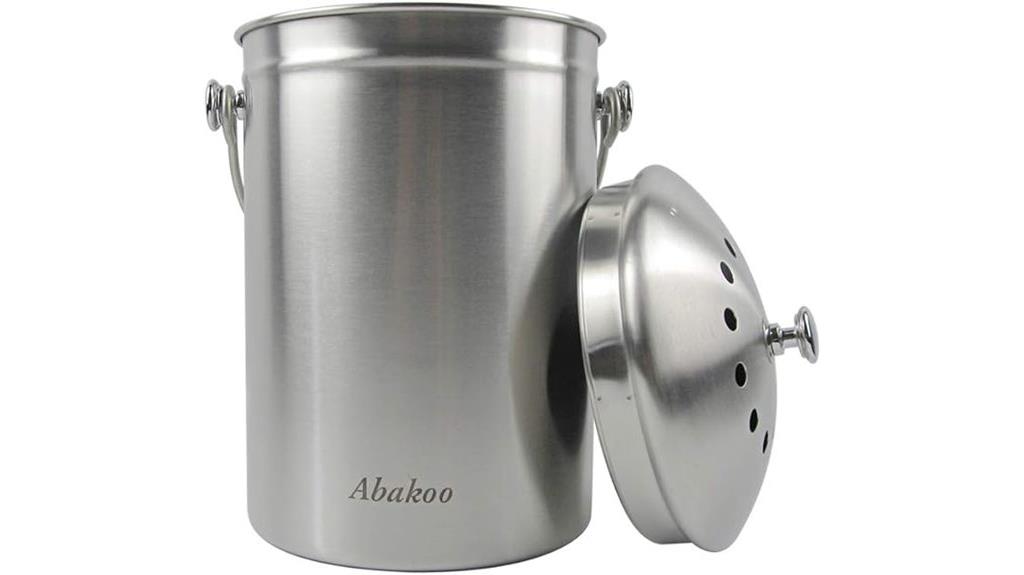 stainless steel kitchen compost bin