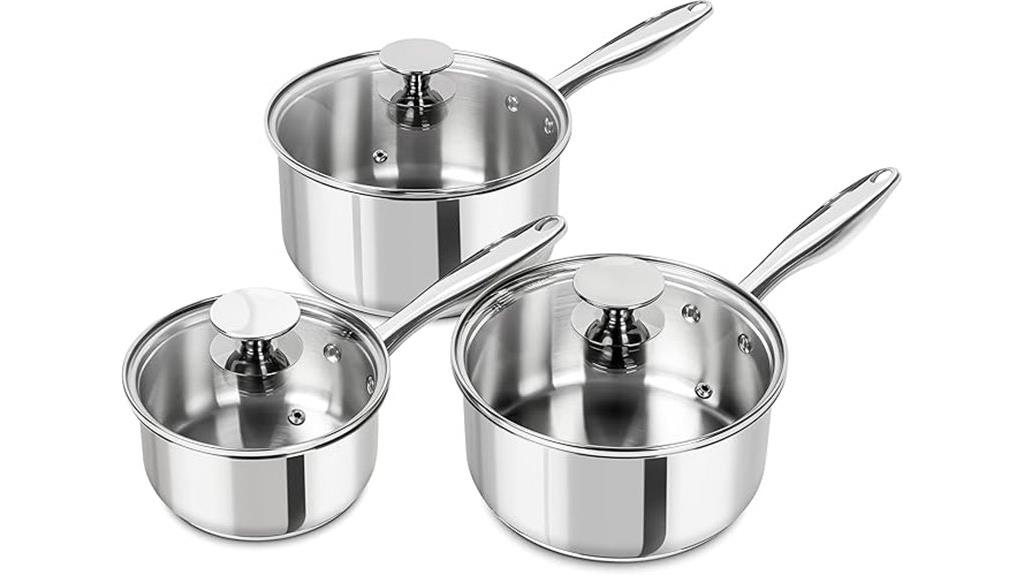 stainless steel saucepan set