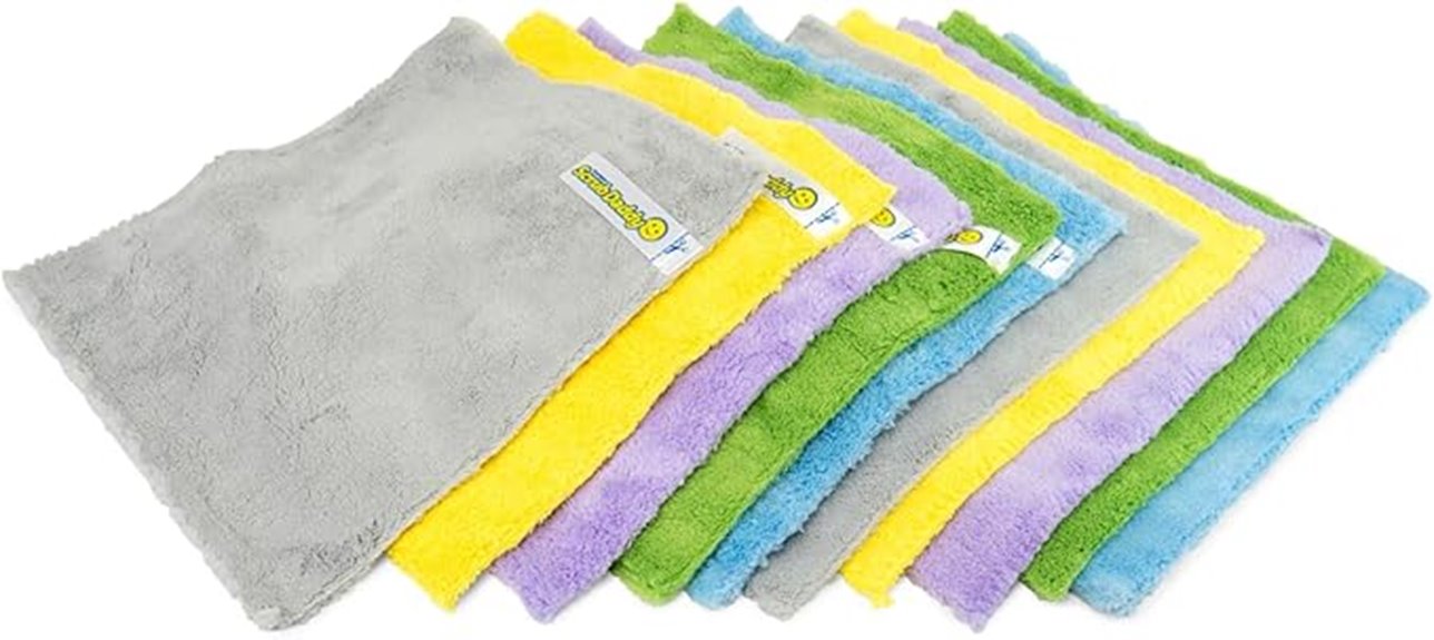ten soft cleaning towels