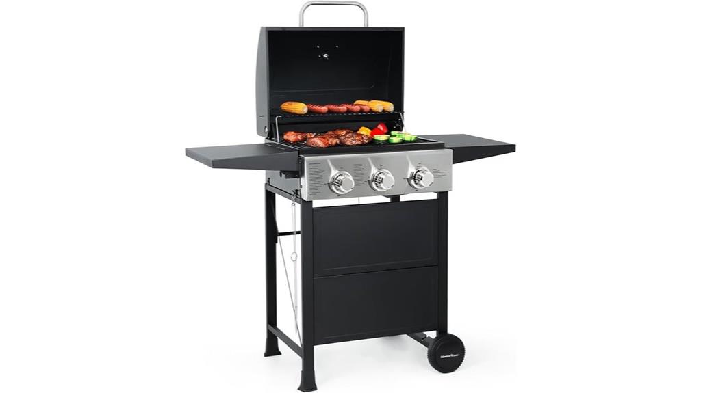 three burner propane grill