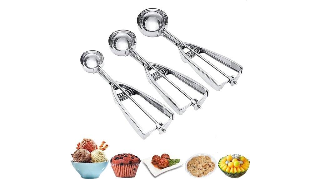 three piece ice cream scoops