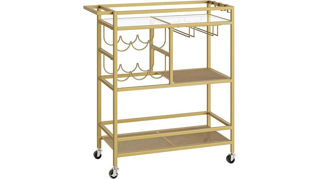three tier home bar cart