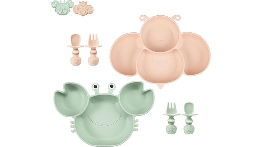 toddler silicone plate set