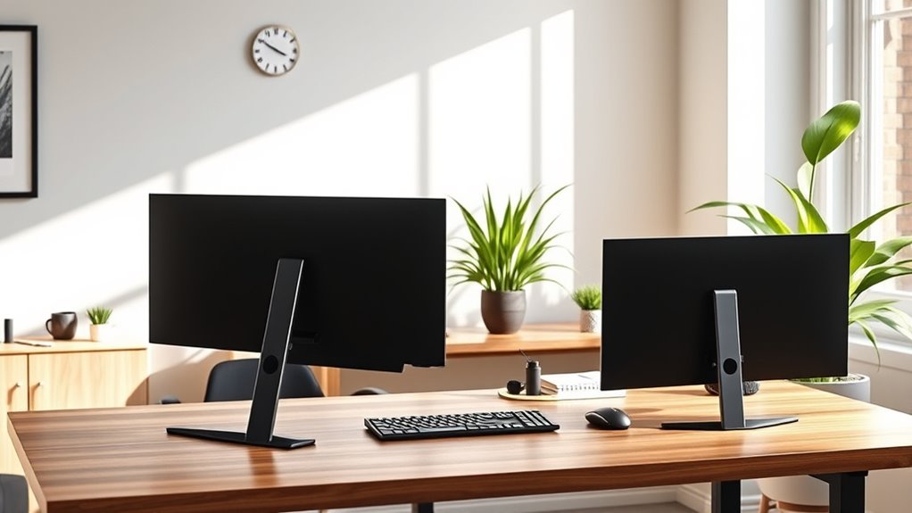 top dual monitor sit stand converters