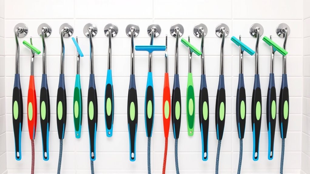 top shower squeegees with hooks