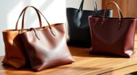 top work leather tote bags
