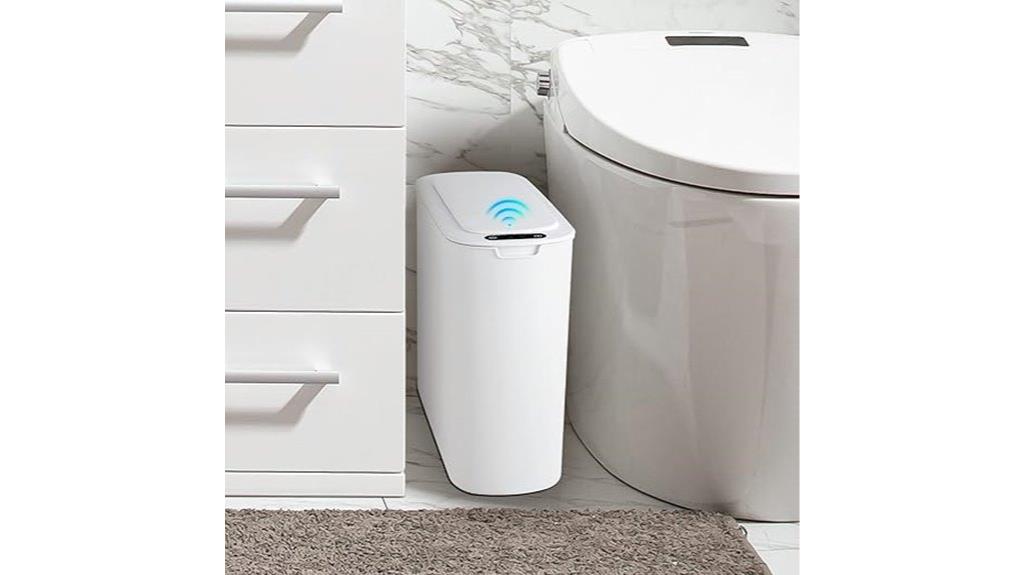 touchless bathroom trash can