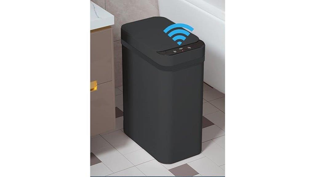 touchless black bathroom trash can