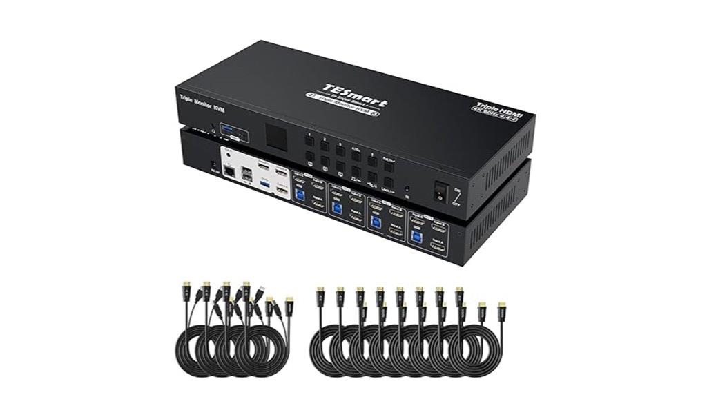 triple monitor four computer