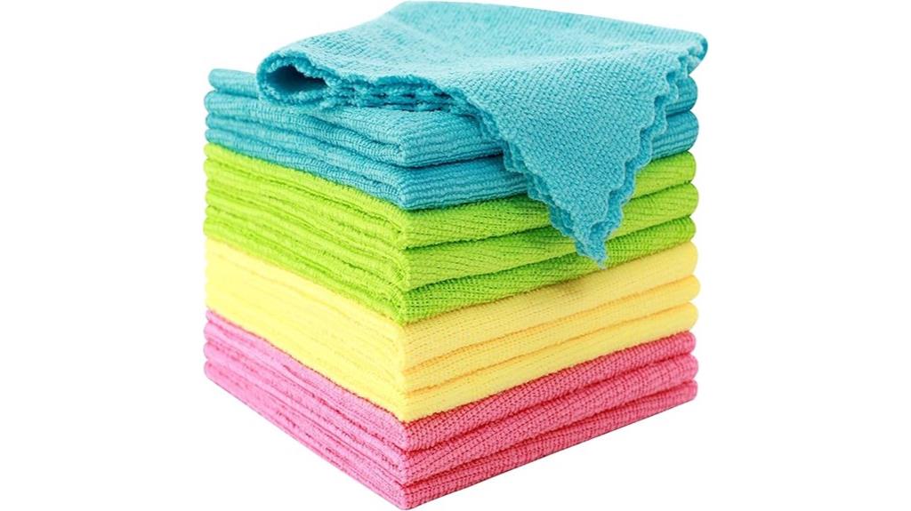 twelve microfiber cleaning cloths