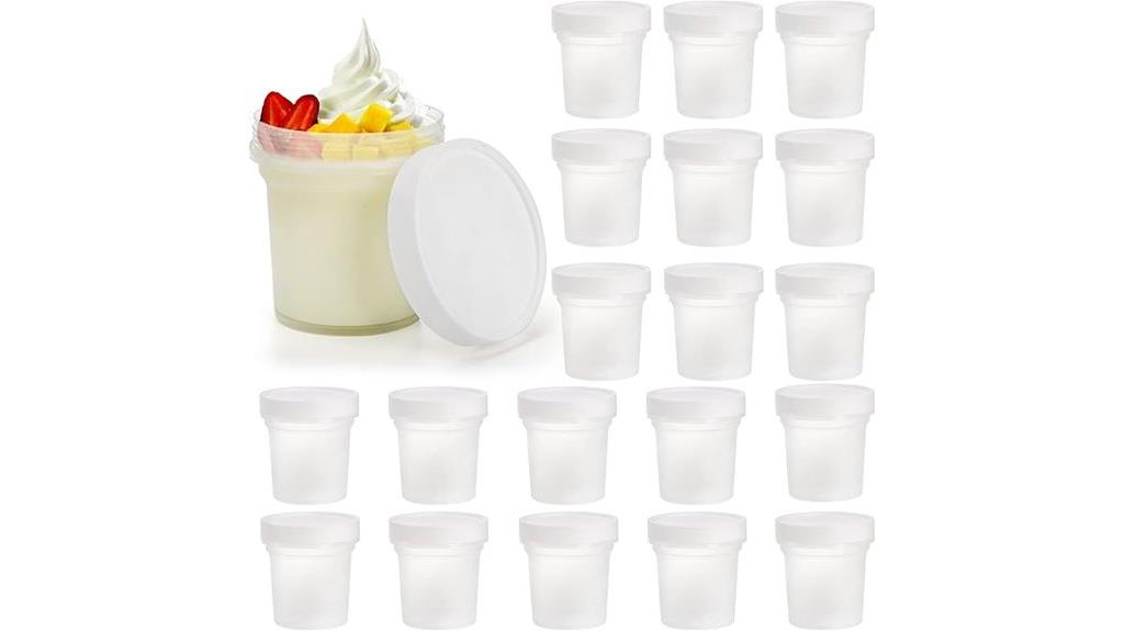 twenty screw top ice cream containers