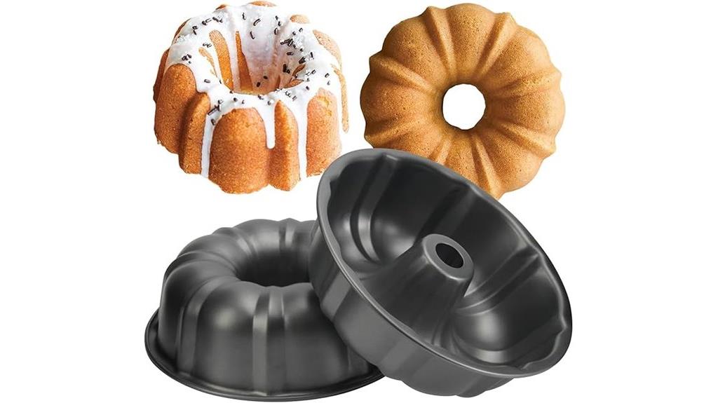 two nonstick bundt pans