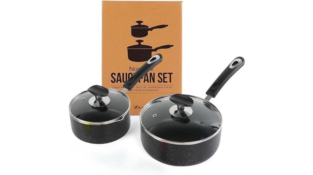 two nonstick saucepans