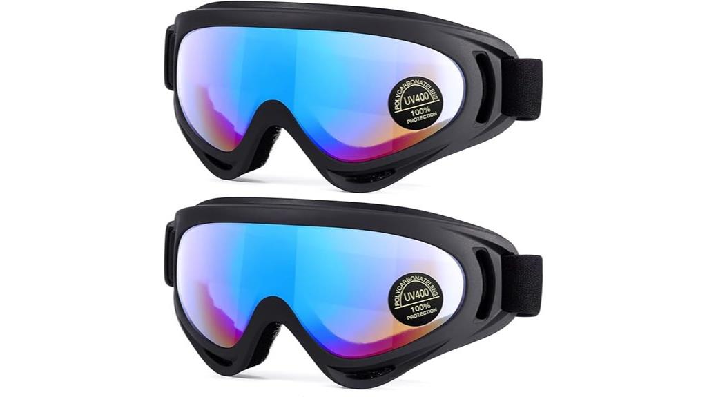 two pair ski goggle set