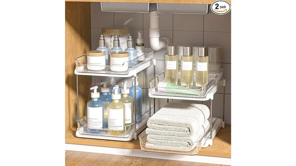 two tier storage organizers
