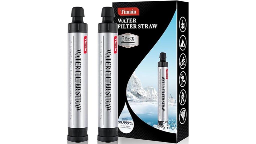 two water filter straws