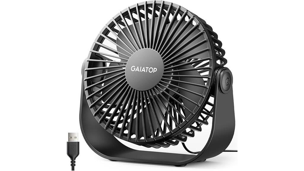 usb desk fan with adjustable speeds