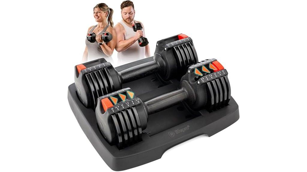 versatile adjustable dumbbell set
