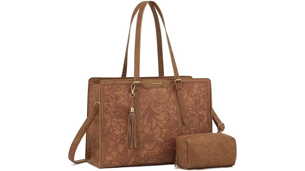 vintage leather work tote
