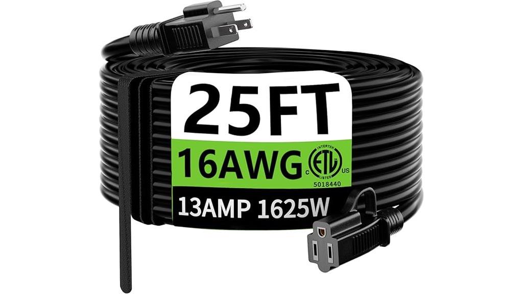 waterproof 25ft power cord