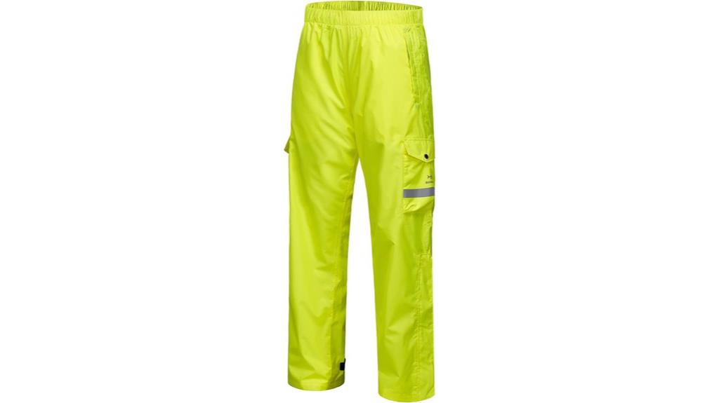 waterproof rain pants zipper