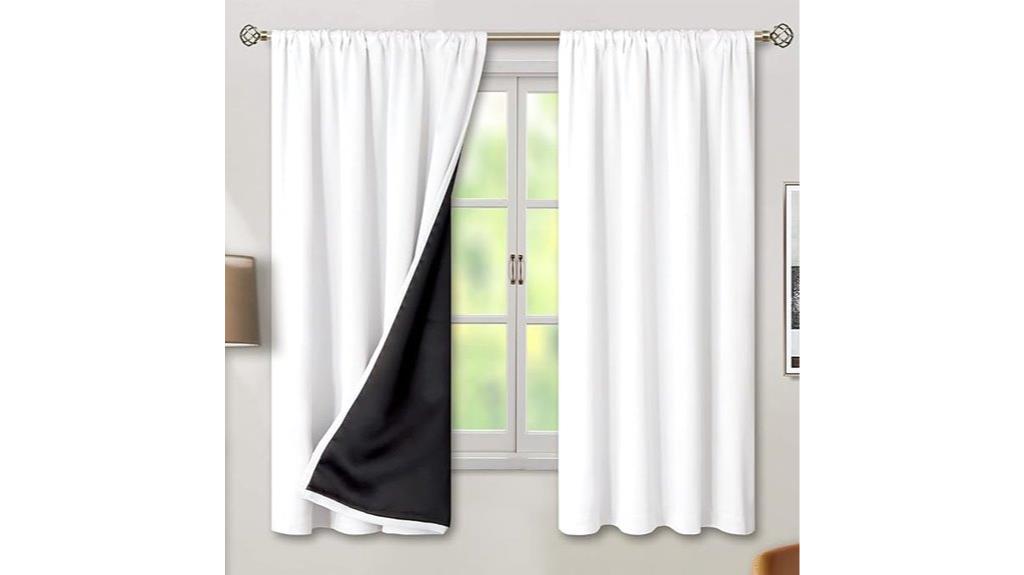 white blackout bedroom curtains