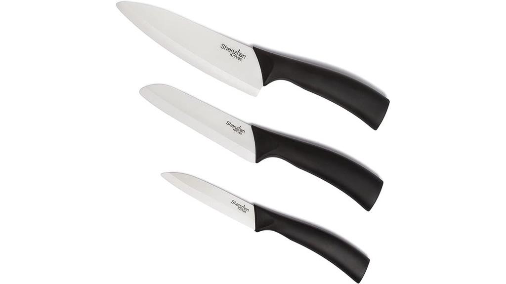 white ceramic kitchen knives